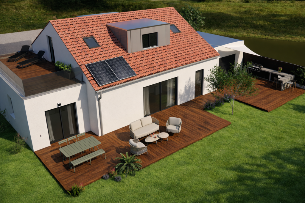 Plan 3D terrasse bois